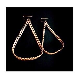 Gold Chain Link Statement Hoop Earrings